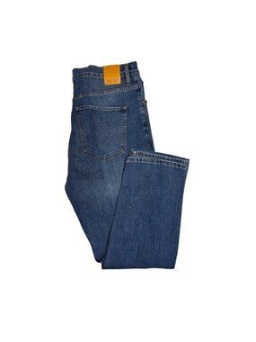 DU/ER Mens Straight Leg Jeans Blue Medium Wash Button Fly Denim 33X27